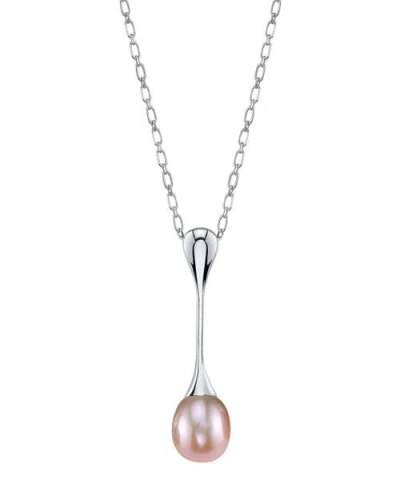 The Pearl Source Pink Freshwater Pearl Long Teardrop Pendant In Pink Pearl