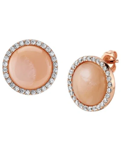 The Pearl Source Pink Mother Of Pearl Darcie Earrings In Rose Gold Plated