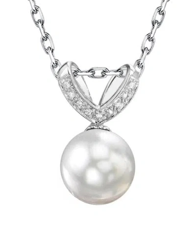 The Pearl Source South Sea Pearl & Diamond Belissima Pendant In White Gold