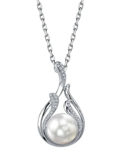 The Pearl Source South Sea Pearl & Diamond Layla Pendant In White Gold
