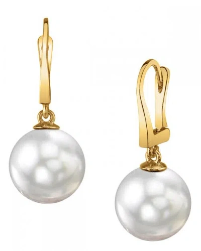 The Pearl Source South Sea Pearl Classic Elegance Earrings In Gold
