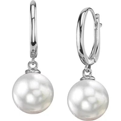The Pearl Source South Sea Pearl Huggie Tania Earrings In White Gold