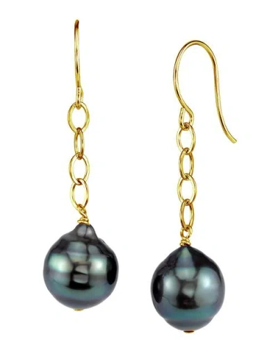 The Pearl Source Tahitian South Sea Baroque Pearl Dangling Tincup Earrings In Gold