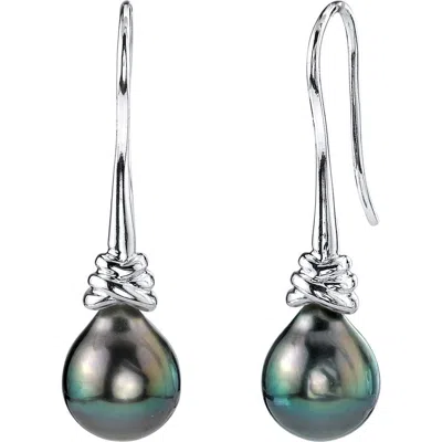 The Pearl Source Tahitian South Sea Drop Pearl Denise Earrings In Sterling Silver