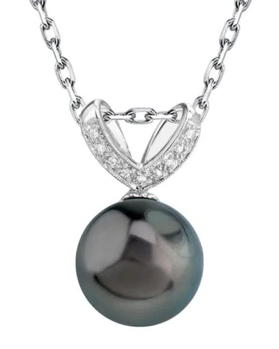 The Pearl Source Tahitian South Sea Pearl & Diamond Belissima Pendant In White Gold