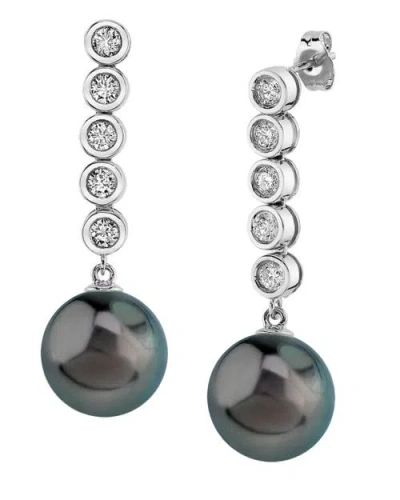 The Pearl Source Tahitian South Sea Pearl & Diamond Cascade Earrings In White Gold