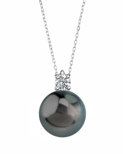 The Pearl Source Tahitian South Sea Pearl & Diamond Ellie Pendant In White Gold