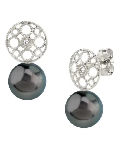 The Pearl Source Tahitian South Sea Pearl & Diamond Faye Earrings In White Gold