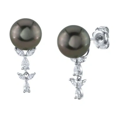 The Pearl Source Tahitian South Sea Pearl & Diamond Kiara Earrings In White Gold