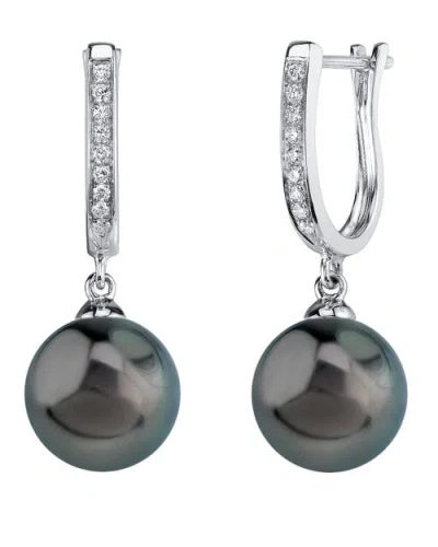 The Pearl Source Tahitian South Sea Pearl & Diamond Kim Earrings In White Gold