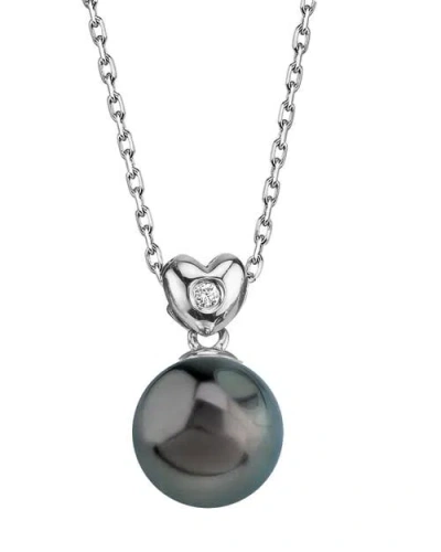 The Pearl Source Tahitian South Sea Pearl & Diamond Lev Pendant In White Gold