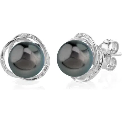The Pearl Source Tahitian South Sea Pearl And Diamond Lexi Earrings In White Gold