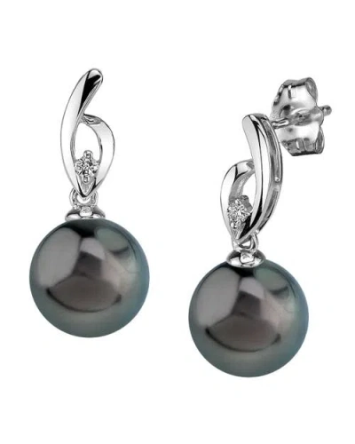 The Pearl Source Tahitian South Sea Pearl & Diamond Lois Earrings In White Gold