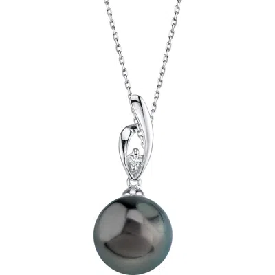 The Pearl Source Tahitian South Sea Pearl & Diamond Lois Pendant In White Gold