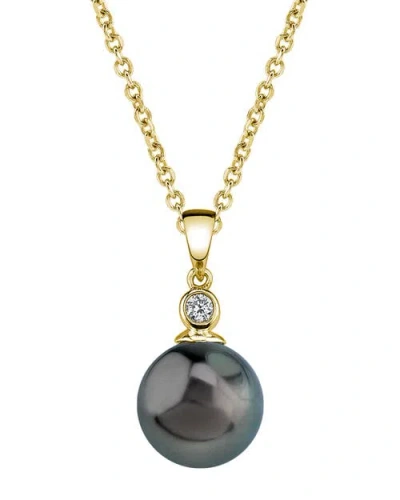 The Pearl Source Tahitian South Sea Pearl & Diamond Michelle Pendant In Gray