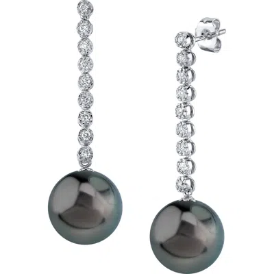 The Pearl Source Tahitian South Sea Pearl & Diamond Serena Earrings In White Gold
