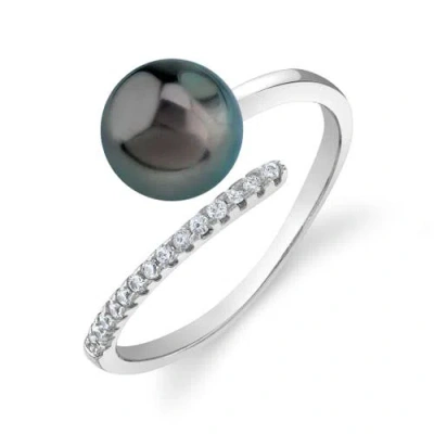 The Pearl Source Tahitian South Sea Pearl & Diamond Valentina Ring In White Gold