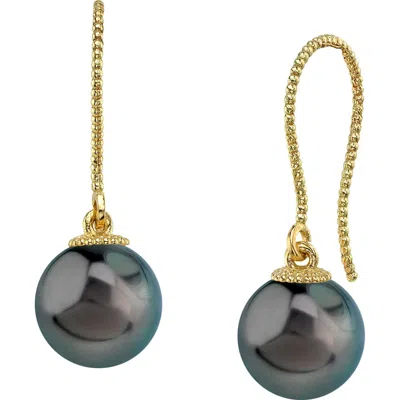 The Pearl Source Tahitian South Sea Pearl Cindy Earrings In Yellow Gold