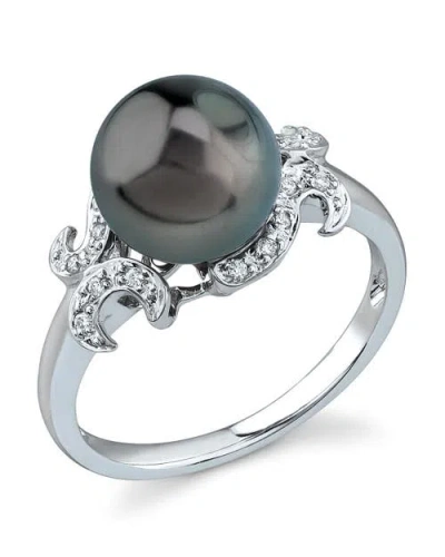 The Pearl Source Tahitian South Sea Pearl Crown Jewel Ring In White Gold