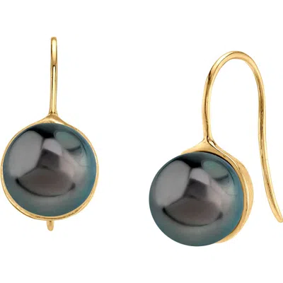 The Pearl Source Tahitian South Sea Pearl Harriett Earrings In Yellow Gold
