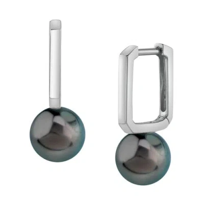 The Pearl Source Tahitian South Sea Pearl Huggie Susie Earrings In White Gold