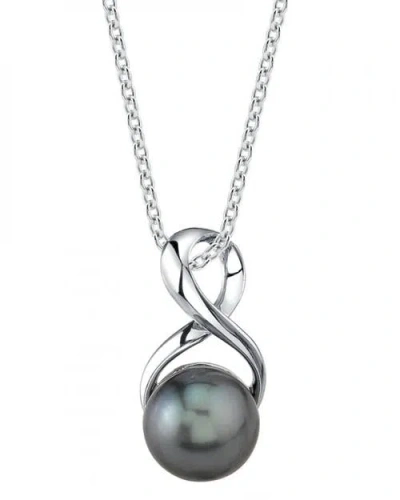 The Pearl Source Tahitian South Sea Pearl Infinity Pendant In Black Pearl