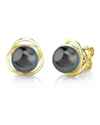 The Pearl Source Tahitian South Sea Pearl Lexi Earrings In Yellow Gold