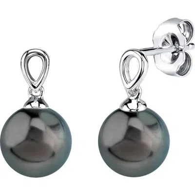 The Pearl Source Tahitian South Sea Pearl Sherry Earrings In White Gold