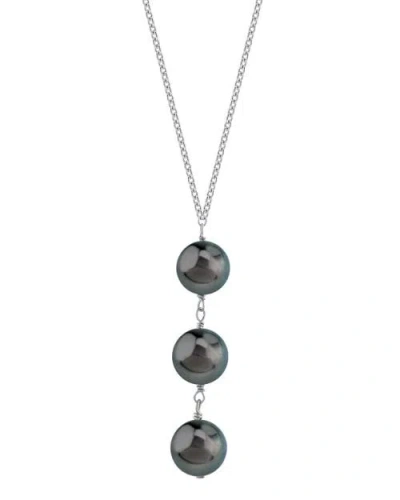 The Pearl Source Tahitian South Sea Pearl Triple Drop Pearl Pendant In White Gold Chain