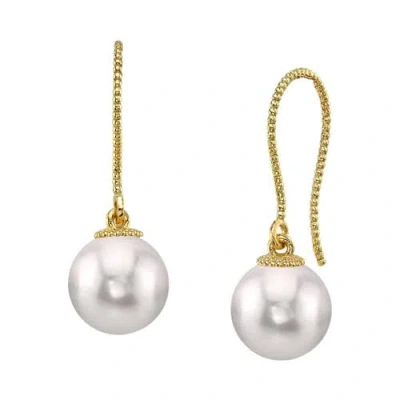 The Pearl Source White Akoya Pearl Cindy Earrings In Gold