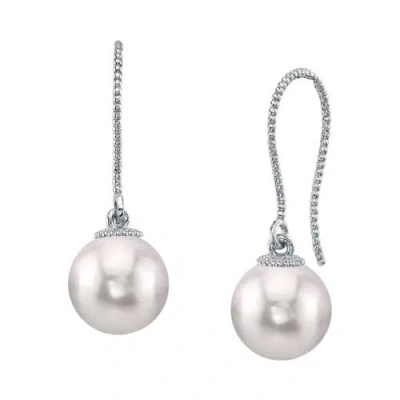 The Pearl Source White Akoya Pearl Cindy Earrings In White Gold