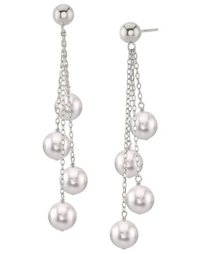 The Pearl Source White Akoya Pearl Luciane Earrings In Gold