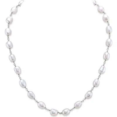 The Pearl Source White Freshwater Baroque Pearl Gemma Necklace In Multi