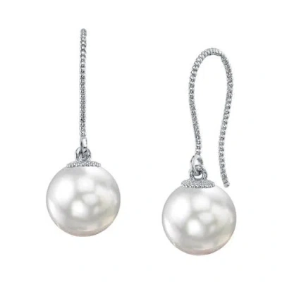 The Pearl Source White South Sea Pearl Cindy Earrings In White Gold