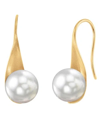 The Pearl Source White South Sea Pearl Gaby Earrings In Gold