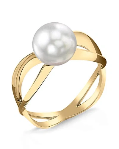 The Pearl Source White South Sea Pearl Lana Ring In Yellow Gold