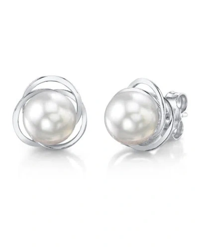 The Pearl Source White South Sea Pearl Lexi Earrings In Gold