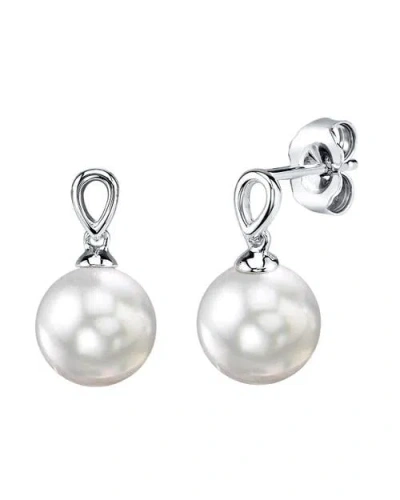 The Pearl Source White South Sea Pearl Sherry Earrings In White Gold