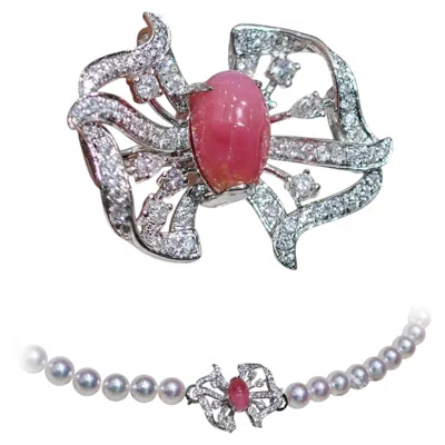 Pre-owned The Pearl Vogue ?conchéa?flame Bloom Convertible Conch Pearl Ring-pendant — 2.42ct In Multi