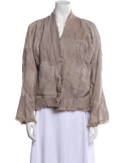 Pre-owned The People Of The Labyrinths Fur Jacket In Gray