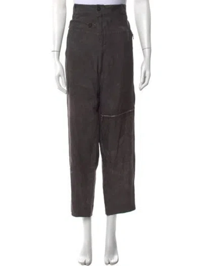 Pre-owned The People Of The Labyrinths Linen Wide Leg Pants In Gray