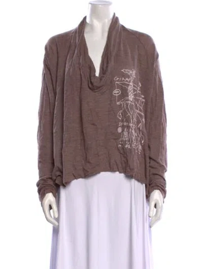 Pre-owned The People Of The Labyrinths Wool Cowl Neck Blouse In Purple