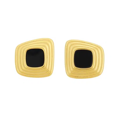 The Perfect Hoop Women's Gold / Black The Ebony Earring- Gold In Multi