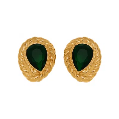 The Perfect Hoop Women's Gold / Green The Baroque Earring In Multi