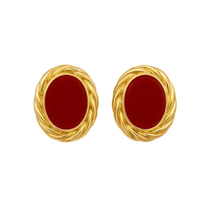 The Perfect Hoop Women's Gold / Red The Cielo Earring Red In Multi