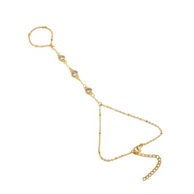 The Perfect Hoop Women's Gold / White The Perfect Hand Chain In Multi