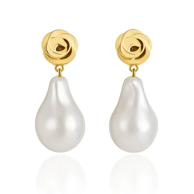 The Perfect Hoop Women's Gold / White The Venezia Pearl Drop