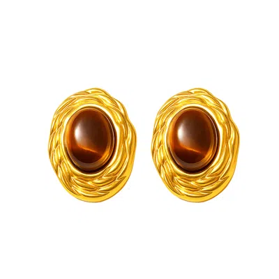 The Perfect Hoop Women's Neutrals / Gold / Brown The Hazel Earring In Multi