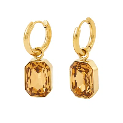 The Perfect Hoop Women's Neutrals / Gold / Brown The Sahara Drop Hoop Dessert Sand In Multi