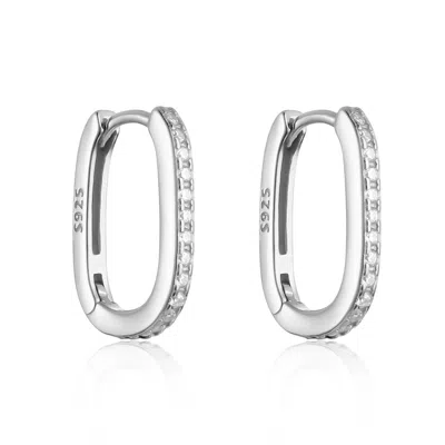 The Perfect Hoop Women's Silver The Positano Scintilla Huggie